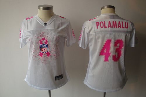 Steelers #43 Troy Polamalu White 2011 Breast Cancer Awareness Stitched NFL Jersey - Click Image to Close